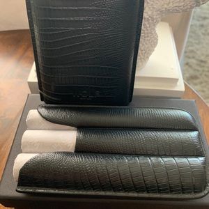 Leather cigar case all black